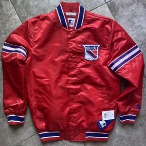 Starter RED New York Rangers  Full-Snap Varsity Jacket Men’s Size MEDIUM NEW NHL